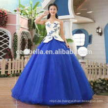 Heiße Verkäufe eleganter blauer großer Ballkleidentwurf Berta Hochzeitskleid Schatz blaues Ballkleid-Abend-Kleid